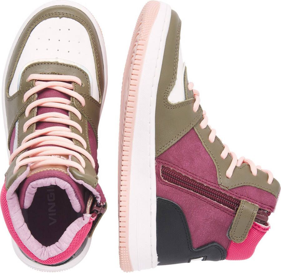 Vingino Senne Mid sneakers roze Leer Dames