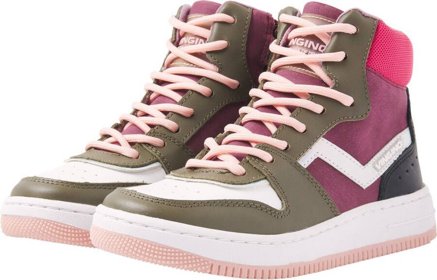 Vingino Senne Mid sneakers roze Leer Dames