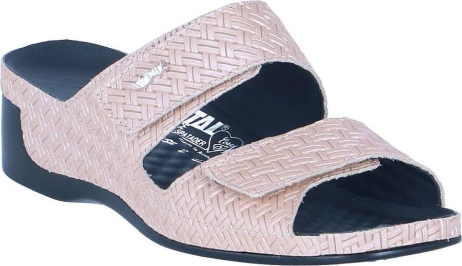 Vital -Dames nude oud-roze slippers & muiltjes