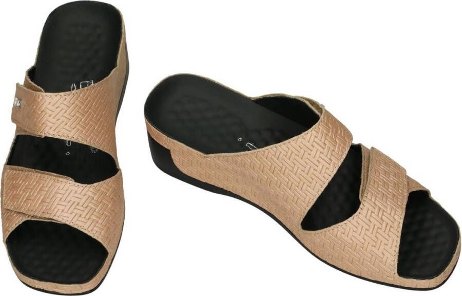 Vital -Dames nude oud-roze slippers & muiltjes