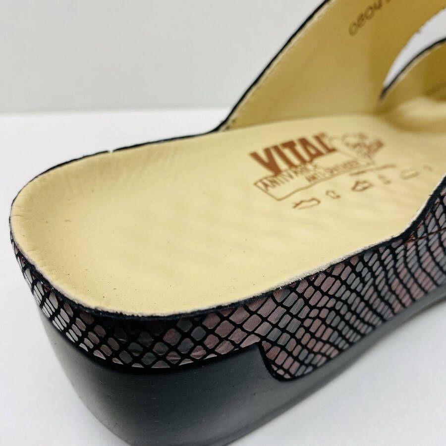 Vital –Dames slipper & muiltje bordeaux Tina-Snake B1515 - Foto 4