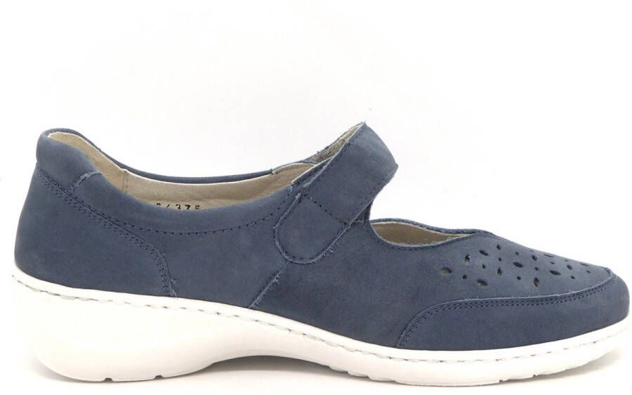 Waldläufer Dames Bandschoen 607315-191-263 Jeansblauw Wijdte K
