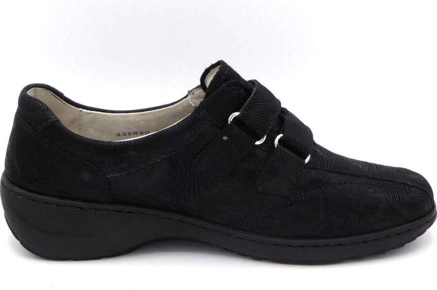Waldläufer Dames Klittenbandschoen 607302-101 Zwart 001 Kya wijdte K