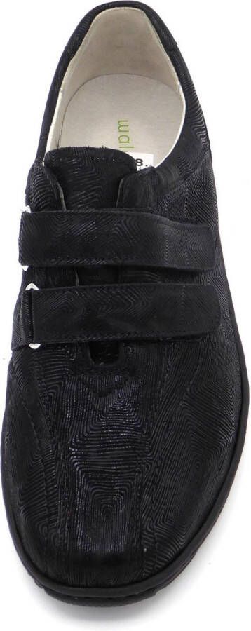 Waldläufer Dames Klittenbandschoen 607302-101 Zwart 001 Kya wijdte K
