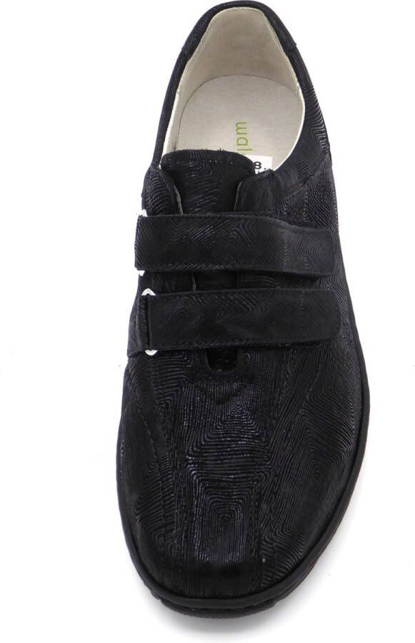 Waldläufer Dames Klittenbandschoen 607302-101 Zwart 001 Wijdte K (40.5)