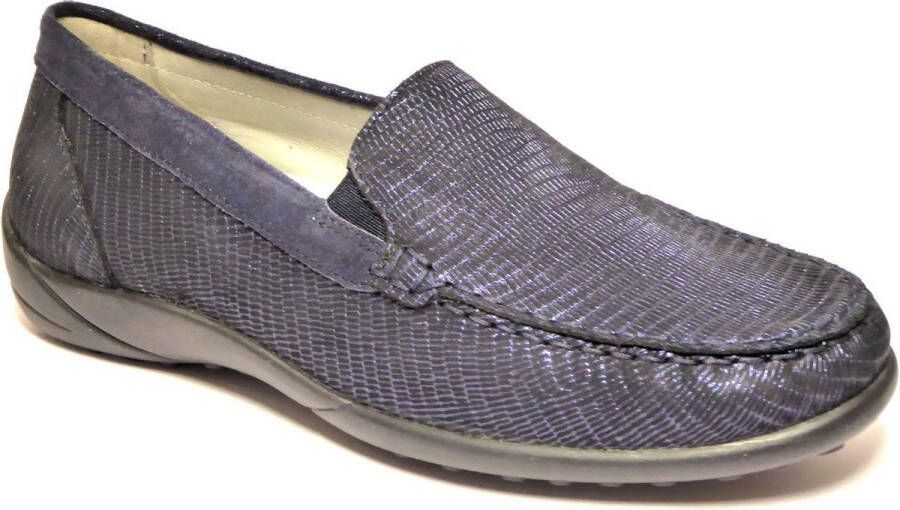 Waldläufer Dames Mocassin 640004-301-194 Blauw Wijdte K (36.5)