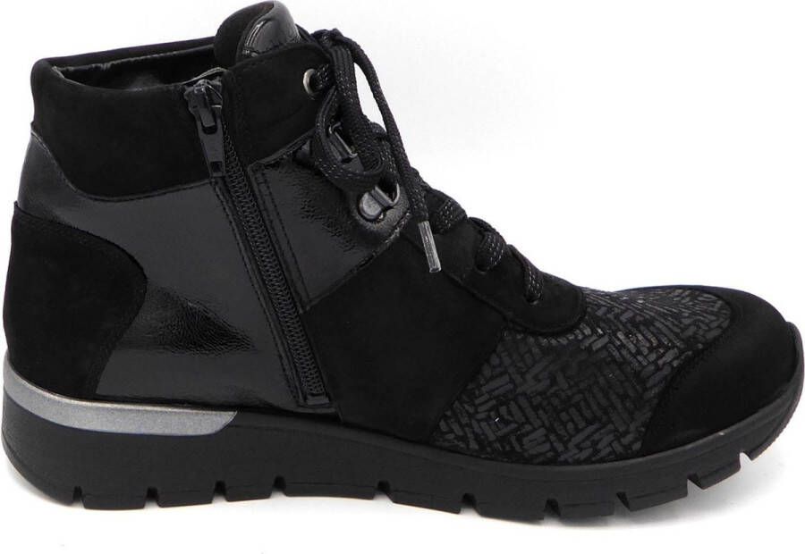 Waldläufer OrthoTritt Dames Veterboot 626K82-300-001 Zwart Combi Wijdte K