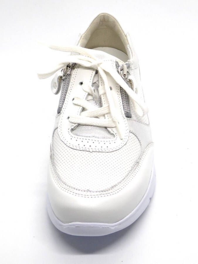Waldl ufer Dames Veterschoen 661003 309 663 Wit Zilver Wijdte K