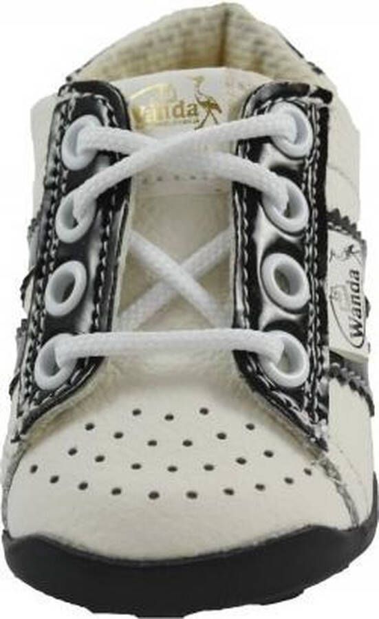 Wanda Leren schoenen wit zwart eerste stapjes babyschoenen flexibel sneakers - Foto 3