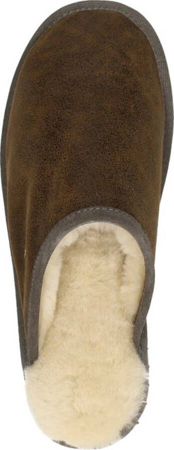 Warmbat Classic Leather Pantoffels Open donkerbruin - Foto 6