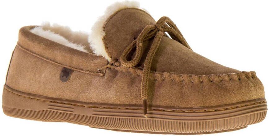 Warmbat Koala Women Suede Dames Sloffen Cognac