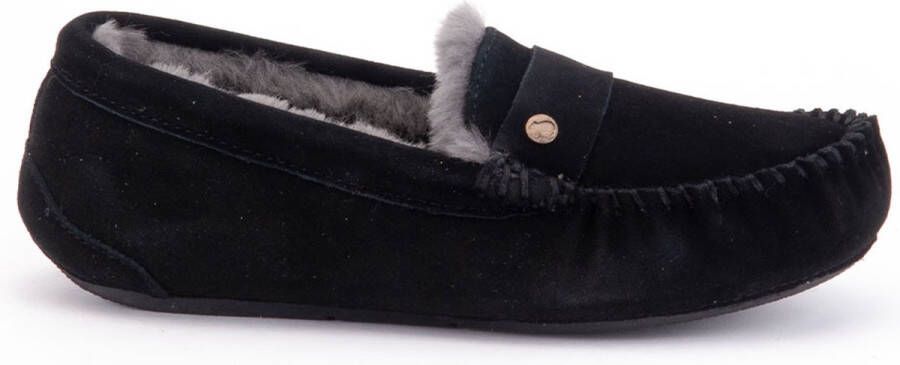 Warmbat Nowra Women Suede Dames Sloffen Zwart