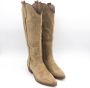 Weloveshoes Cyber Monday Deal Dames Cowboylaarzen met Hak Suedine Taupe Khaki - Thumbnail 4