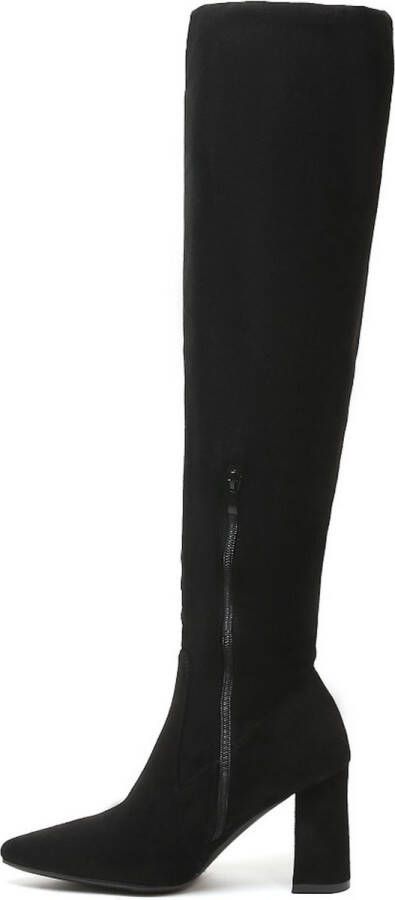 Weloveshoes SmileFavorites® Laarzen met Hak Suedine Zwart - Foto 2