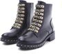 Weloveshoes SmileFavorites Biker boots met Hak Zwart Imitatieleer - Thumbnail 4