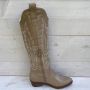 Weloveshoes Black Friday Deal Dames Cowboylaarzen met Hak Imitatieleer Taupe Khaki - Thumbnail 3