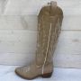 Weloveshoes Black Friday Deal Dames Cowboylaarzen met Hak Imitatieleer Taupe Khaki - Thumbnail 6