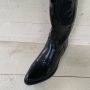 Weloveshoes Black Friday Deal Dames Cowboylaarzen met Hak Imitatieleer Zwart - Thumbnail 3