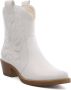 Weloveshoes Black Friday Deal Dames Cowboylaarzen met Hak Kort Imitatieleer Wit - Thumbnail 3
