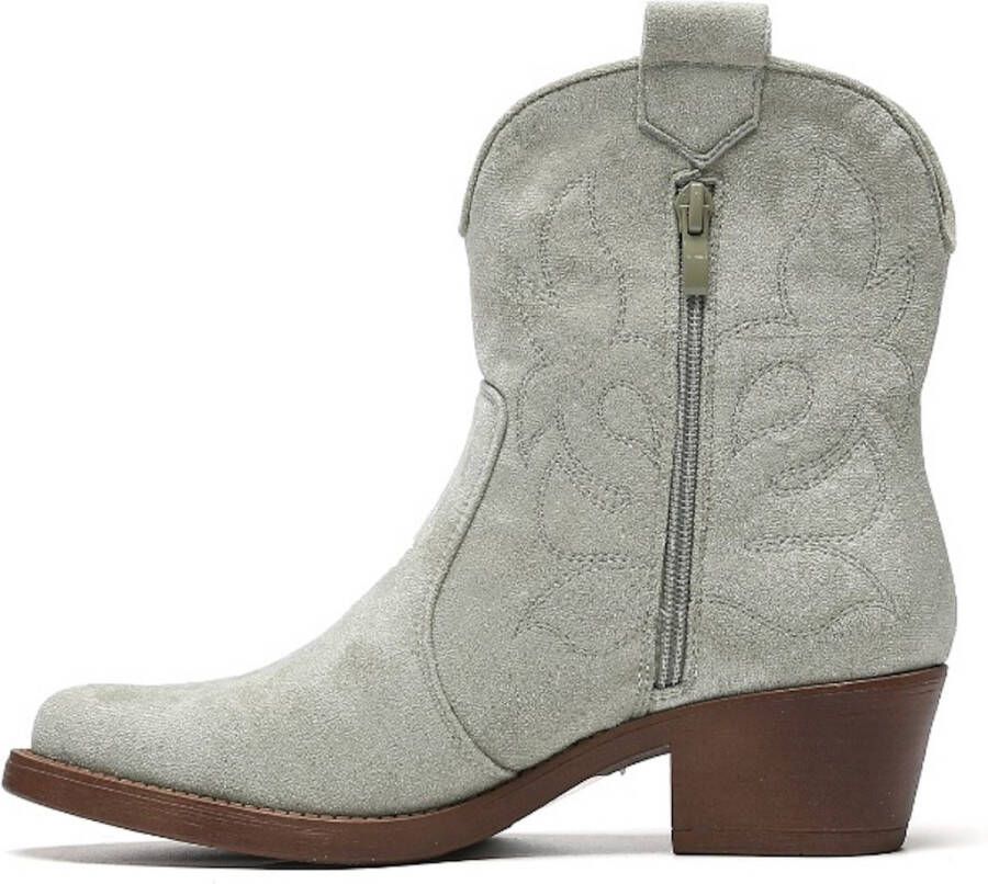 Weloveshoes Cyber Monday Deal Dames Cowboylaarzen met Hak Kort Suedine Groen - Foto 3