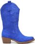 Weloveshoes Smile Favorites Dames Cowboylaarzen met Hak Blauw Suedine - Thumbnail 3
