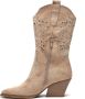 Weloveshoes Cyber Monday Deal Dames Cowboylaarzen met Hak Suedine Taupe Khaki - Thumbnail 2