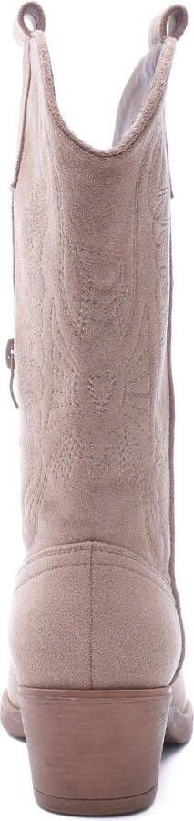 Weloveshoes SmileFavorites Dames Cowboylaarzen met Hak Suedine Taupe Nude