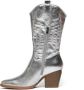 Weloveshoes Cyber Monday Deal Dames Cowboylaarzen met Hak Zilver - Thumbnail 3