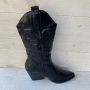Weloveshoes Cyber Monday Deal Dames Cowboylaarzen met Hak Imitatieleer Zwart - Thumbnail 2