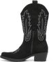 Weloveshoes SmileFavorites Dames Cowboylaarzen met Hak Suedine Zwart - Thumbnail 2