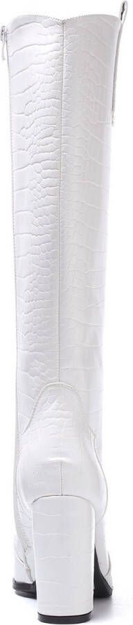Weloveshoes SmileFavorites Dames Laarzen met Hak Wit Imitatieleer