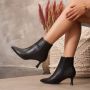Weloveshoes Cyber Monday Deal Dames Enkellaarzen met Hak Imitatieleer Zwart - Thumbnail 3