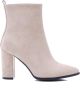 Weloveshoes Black Friday Deal Dames Enkellaarzen met Hak Suedine Beige - Thumbnail 4