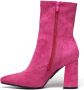 Weloveshoes SmileFavorites® Enkellaarsjes Pumps Hakken met Hak Suedine Roze - Thumbnail 3