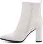 Weloveshoes Cyber Monday Deal Dames Enkellaarzen met Hak Imitatieleer Wit - Thumbnail 2