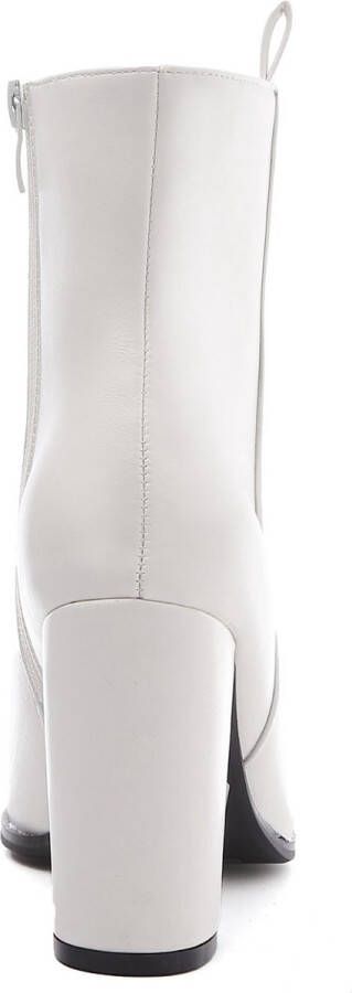 Weloveshoes SmileFavorites Enkellaarzen met Hak Imitatieleer Wit