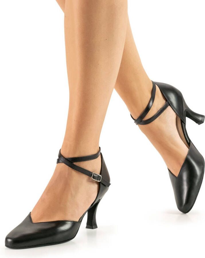Werner Kern Dansschoenen Dames Ballroom Latin Dansschoenen Zwart Leer Stijldansen Tango Betty Hak - Foto 3