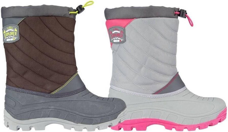 Winter-grip Snowboots Jr Northern Explorer Bruin Antraciet Lichtgroen - Foto 4