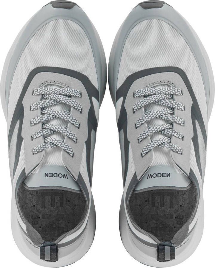Woden Sneakers Dames Lage sneakers Damesschoenen Leer Stelle transparan Grijs combi