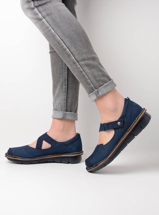 Wolky Bandschoenen Cordoba blauw nubuck