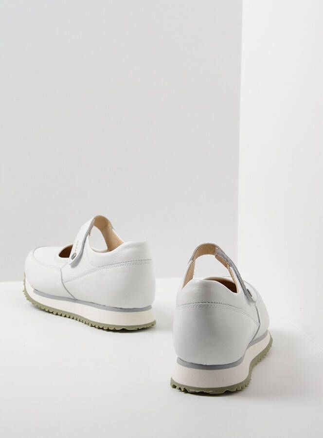 Wolky Bandschoenen e-Step wit lichtgroen leer