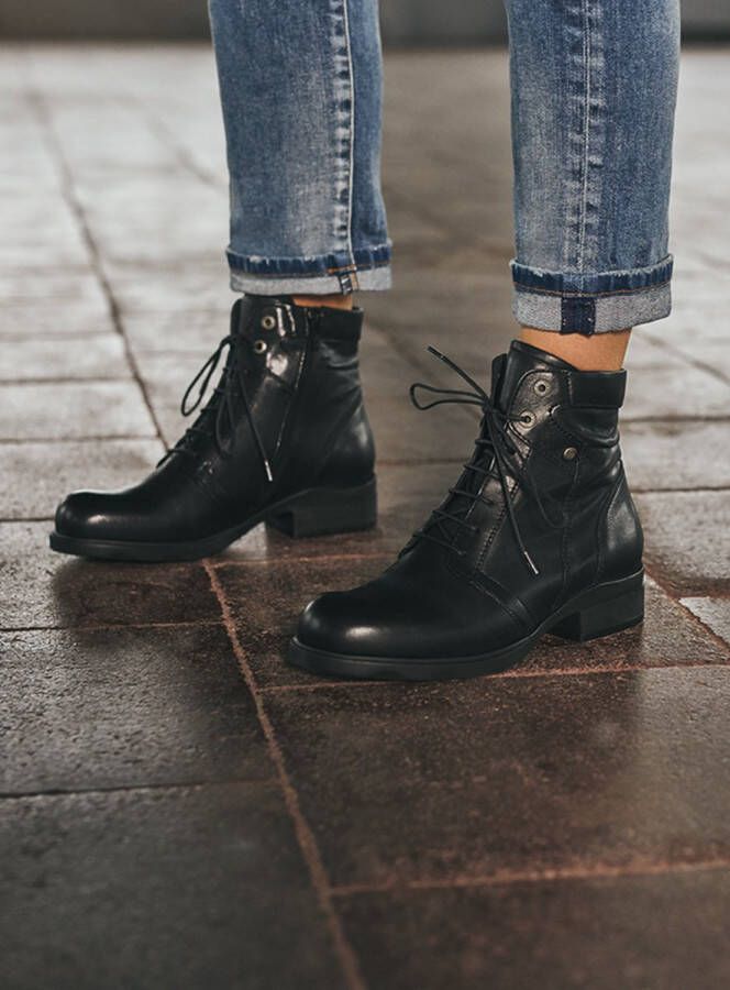 Wolky Biker boots Center zwart leer