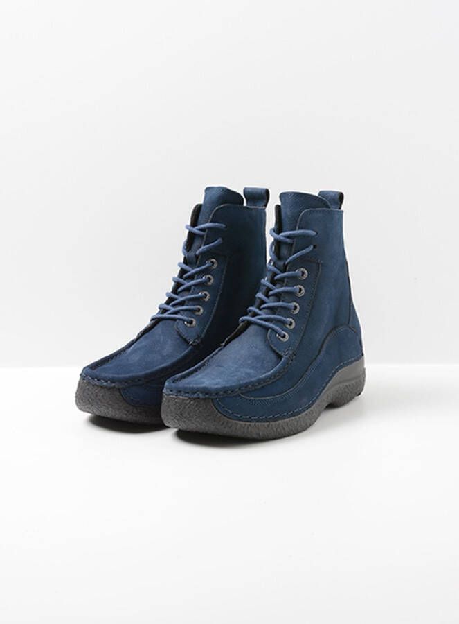 Wolky Comfortschoenen Roll Boot blauw nubuck