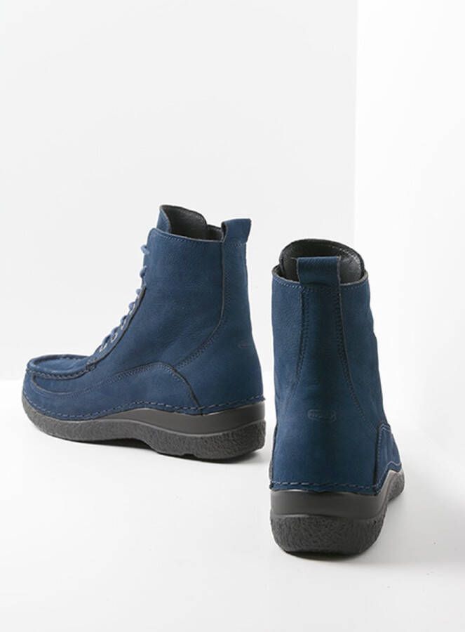 Wolky Comfortschoenen Roll Boot blauw nubuck