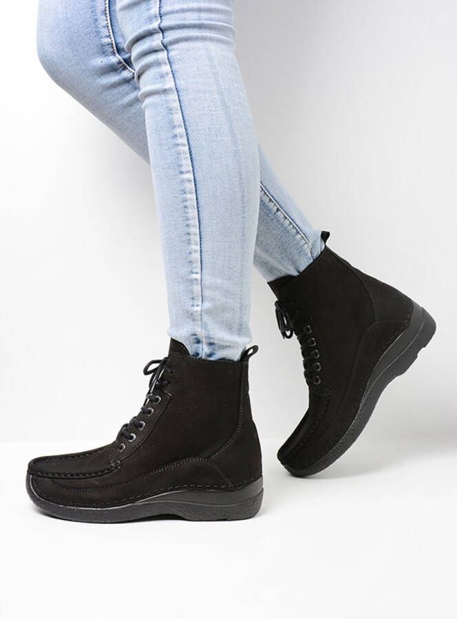 Wolky Comfortschoenen Roll Boot zwart nubuck