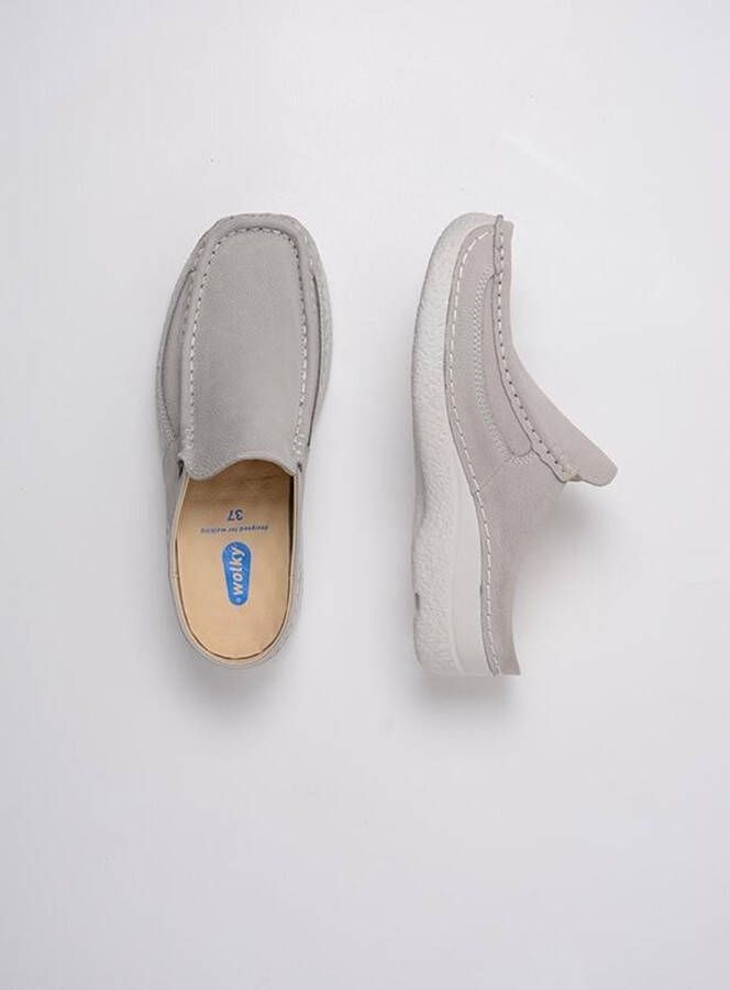 Wolky Comfortschoenen Roll Slide lichtgrijs nubuck