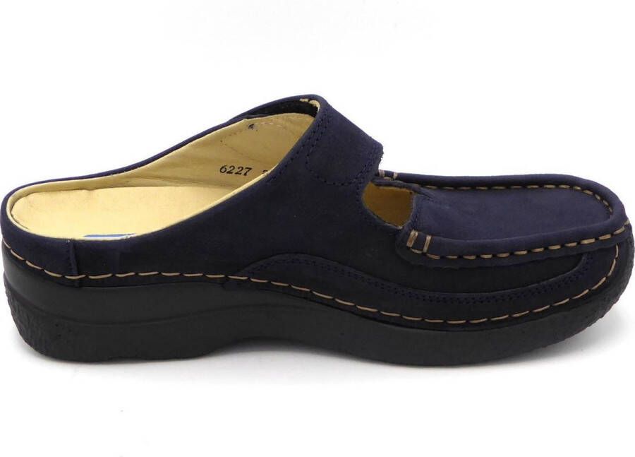 Wolky Dames Roll Slipper 0622713-800 Blauw Nubuck - Foto 3