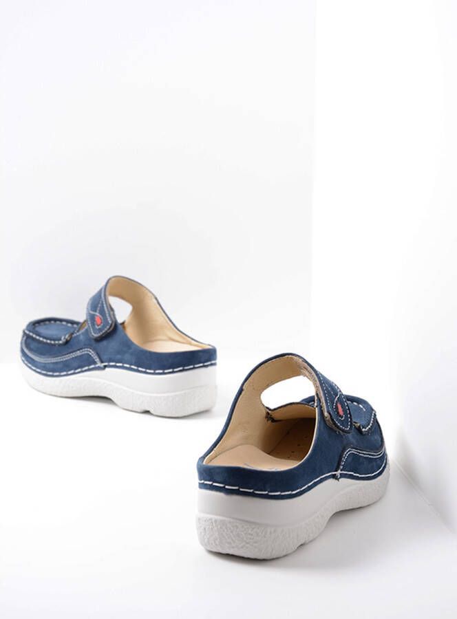 Wolky Dames Roll Slipper 0622713-800 Blauw Nubuck - Foto 7