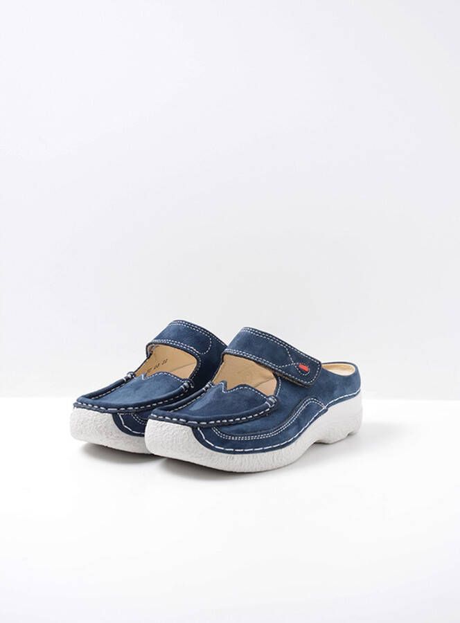 Wolky Dames Roll Slipper 0622713-800 Blauw Nubuck - Foto 8