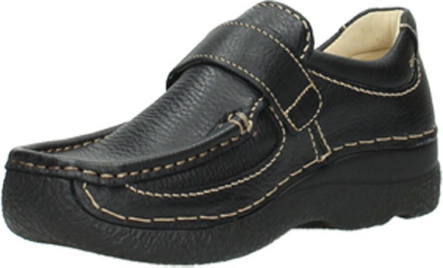 Wolky Comfortschoenen Roll Strap zwart leer